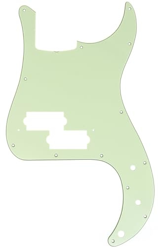 Musiclily Pro 13 Löcher P Bass Pickguard Schlagbrett MIJ 3 lagig Mint Green | für 4-Saiter Fender Japan Precision Bass
