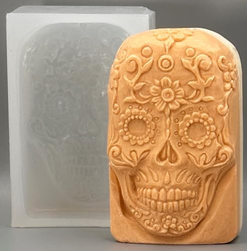 ARTCRAFTMOLDS Moule en silicone en forme de tête de mort pour la fabrication de savon et autres travaux manuels