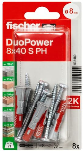 Fischer 535480 Duopower Blister, 8 x 40, mehrfarbig