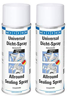 WEICON Universal Dicht-Spray, schwarz, 400 ml, 2er Set | Allesdicht-Spray, Abdichtspray, Dichtungsspray, Wasserfester Flüssigkunststoff