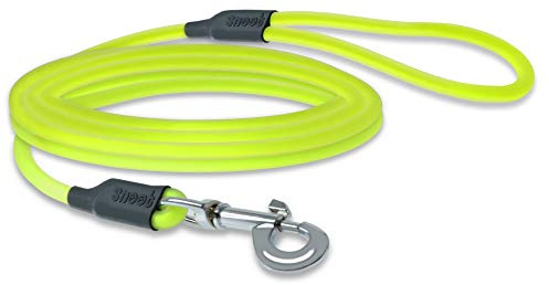 5m Rundleine mit Handschlaufe, Schleppleine, Neon-Gelb, Hundeleine, Trainingsleine, sehr stabil, schmutz- und wasserabweisend