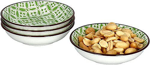 Ritzenhoff & Breker 4er Geschirrset Schale Lime Sao aus Porzellan I flach mit 9,5 cm Ø und 2,2 cm Höhe I Bunte Schälchen für Diverse Snacks und Antipasti I Spülmaschinenfest