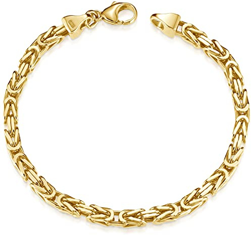 Königskette Gold Armband Herren 925 Silber 5mm breit vergoldet SA-145 | Massive Armkette aus 925 Sterling Silber mit wasserfester Vergoldung 19-24cm Made in Germany von MATERIA by Matthias Wagner