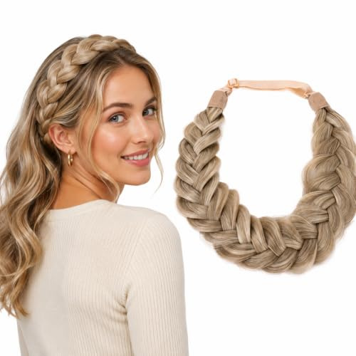 CAISHA Zopf Haarteil Haarband Stirnband Haarschmuck Geflochten Hellblond Mix HZ206