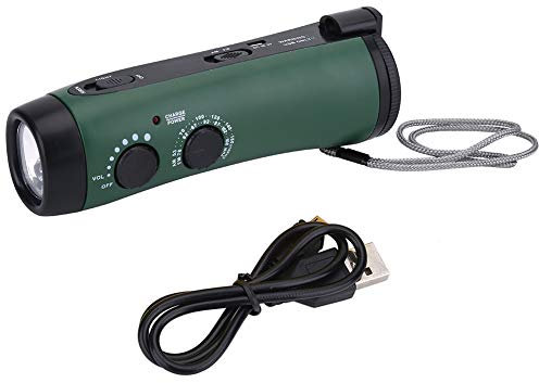 Tyenaza Radio di Emergenza a Manovella,Torcia Elettrica Manuale, Radio Am/Fm per Esterni, Campeggio
