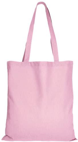 TEXXILLA 10er | 25er | 100er Pack Baumwolltasche - 28 Farben | mit Zwei Langen Henkeln | 38x42cm | Jutebeutel | Einkaufstasche | unbedruckt, Farbe:rosa, Größe:10 Stück
