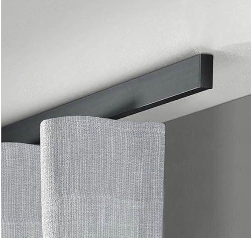 Generico BINARO PER TENDE, INTERAMENTE ALLUMINIO, MONTAGGIO A SOFFITTO, MOVIMENTO MANUALE, ONDE COSTANTI, LUNGHEZZA FINO A 350, ALTO 4,2 CM, PIù COLORI DISPONIBILI. (NERO OPACO, L.160)