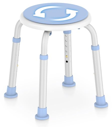 Delog 360 Rotating Swivel Shower Seat - Adjustable Seat for Tub & Small Bathtub - 300lb Capacity with Anti-Slip Rubber Tips