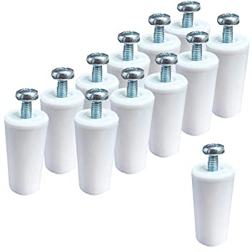 Topes para Persianas Blanco 40 y 60mm a Elegir, Corto y Largo, Fácil Instalación, Exterior (12 Unidades 60mm)