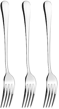 Qinglele Set of 3 Stainless Steel 304 Dinner Forks, Table Forks, 17.5 cm (6.9 Inches)