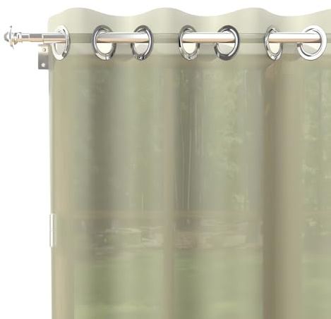 Soleil d'ocre Alix Tenda con occhielli, Verde (Kaki), 140 x 250 cm