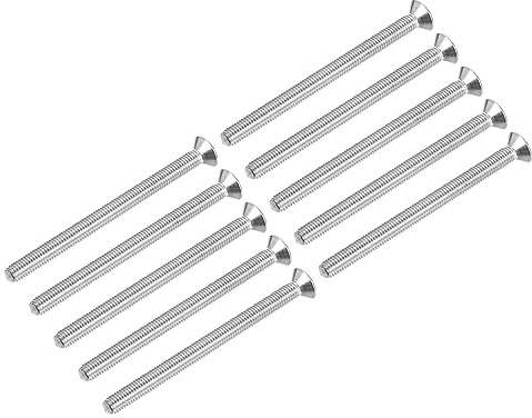 QUARKZMAN M5 x 70mm Hex Sockel Flachkopf Senkschrauben x 10STK. 304 Edelstahl Sockel Kopf Kappe Schrauben für Maschinen und Möbel, [Silber]