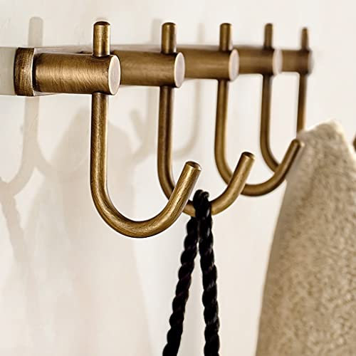 LeGDOr Wandgarderobe, antiker Garderobenständer, Reihenhaken, komplett aus Kupfer, Handtuchhaken, Kleidung, Badezimmer, Wandbehang, Wandgarderobe, Kleiderhakenleiste (Größe: 6 Haken)
