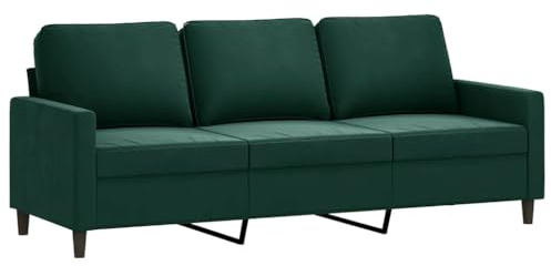vidaXL Divano a 3 Posti Verde Scuro 180 cm in Velluto