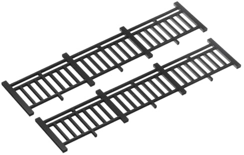sourcing map 2pcs 4.25 Inch Miniature Garden Fence, Mini Ornament Wood Picket Fence Decorative for Dollhouse Home DIY 0.08 Black Simple Style