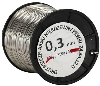 Wabendraht Edelstahl Ø 0,3 mm - 250g Spule (ca. 425m) - Rähmchendraht für Imker - Rostfrei, Lebensmittelecht & Reißfest