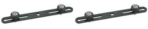 K&M 23550 Ergänzungsschiene Schwarz - Stahl - Länge 217 mm - mit 3/8 Gewindeanschluss, bewegliche Arme für 2 Mikrofone (Packung mit 2)