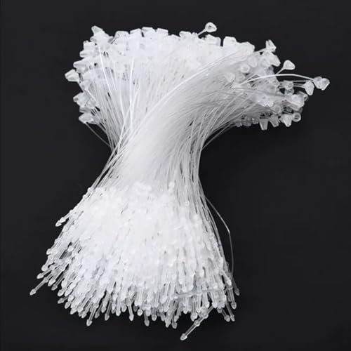 2000 Sicherheitsfäden für Etiketten | 80mm Loop Pins Set | Nutzung ohne Etikettierpistole/Heftpistole | transparent Fäden für Kleidung und andere Produktetiketten | Loop Lock Preisschild Faden