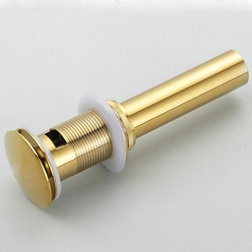 Pop Up Ventil Waschbecken Ablaufventil Universal Ablaufgarnitur Waschbecken Geruchsdichter Druckknopf Abtropfständer für Waschbecken Gold