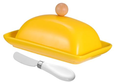 Mikinona Keramik Butterdose Mit Deckel Und Cutter Vielseitiger Butterhalter Für Küche Partys Restaurants Praktische Butter Snackaufbewahrung Spülmaschinenfest Geeignet Für Haushalt Und Gast