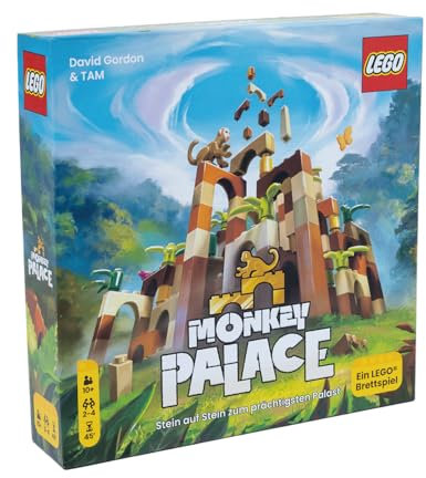 Dotted Games - Monkey Palace: EIN Lego Brettspiel – Stein auf Stein zum prächtigsten Palast! Lustiges Familien-Baustein-Spiel für Kinder und Erwachsene - Alter 10+, 2-4 Spieler, 45 Minuten pro Partie