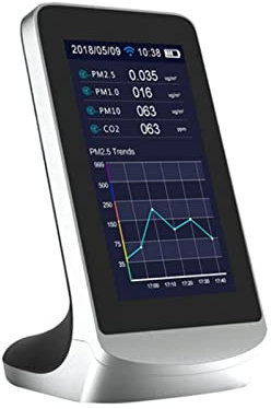 YQVEOT Rilevatore di perdite di Gas, CO2 WiFi Rilevatore di Aria Multifunzione Interna TVOC Monitoraggio della qualità del Gas CO2 Misura USB Contatore analizzatore per la casa(with WiFi)