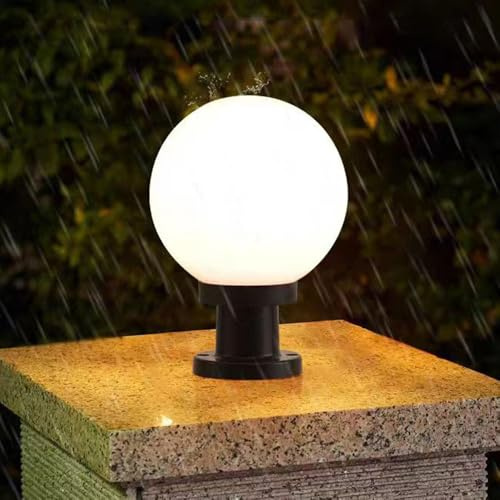 Chao Zan Kugelleuchte aussen Gartenlampe, Moderne Außenlaterne spritzwassergeschützt, Gartenleuchte wasserdicht, Terrassenleuchte, pfostenlichter für den außenbereich (Φ20cm)