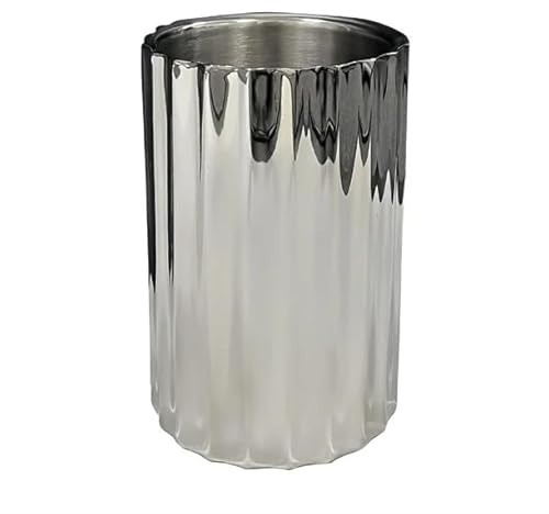 Beaumont Art Deco Single Bottle Cooler - Stainless Steel, 192mm Height, Lightweight and Easy to Clean for Wine, Champagne, Spirits | Lightweight design is easy to clean and quickly wipes down, making it suitable for champagne and spirits.