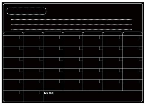 Whiteboard Planer 29,7 X 42 Cm, Magnetischer Wochenplaner, Whiteboard Kalender mit Löschbarem Design für Kühlschrank, Gefrierschrank, Aktenschrank aus Eisen (schwarz)