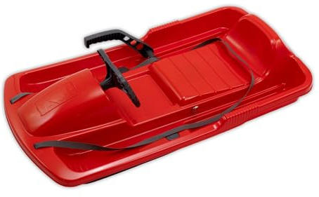 KHW | Lenkschlitten Snow Fox | Rot | 95 cm | TÜV-geprüft | inkl. Zugseil | ausgefeiltes Lenksystem | kälte- und lichtbeständiger Kunststoff | Made in Germany