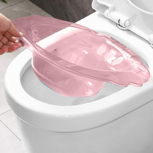 SITZ-Bad für Hämorrhoiden Frauen, über der Toilette SITZ BAD, Anti-Overblow Sit Bad Kit, tragbares Sitzbad für Hämorrhoiden (Rosa)