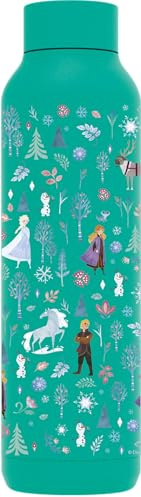 QUOKKA SOLID X DISNEY | BOTELLA TÉRMICA DE ACERO INOXIDABLE DOBLE PARED | FROZEN FOREST