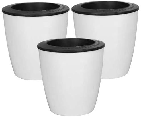 Xoeryoy Selbstbewässerungstöpfe für Innenpflanzen, 3 PCS 4,3 Zoll Selbstbewässerungsplanter mit Innen -Topf, Harzkräuter -Pflanzer, dekorative Gartentöpfe für Blumen, Kräuter, afrikanische Veilchen