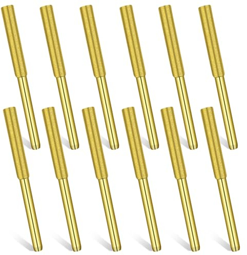 12 Pack Diamond Sharpening Wheels Chainsaw Sharpener Bits Burr Chain Saw File Stone Titanium Plated Sharpening Burr High Hardness for Electric Chain Wheels Grinding Jewelry Wood (5/32 Inch/ 4.0 mm)