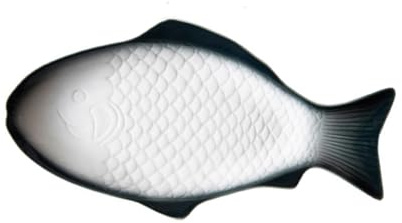 DOITOOL Vaisselle En Céramique Créative Forme De Poisson 38 Cm Vert Foncé Multifonction Usage Familial Fête Plat Stockage Collations Repas