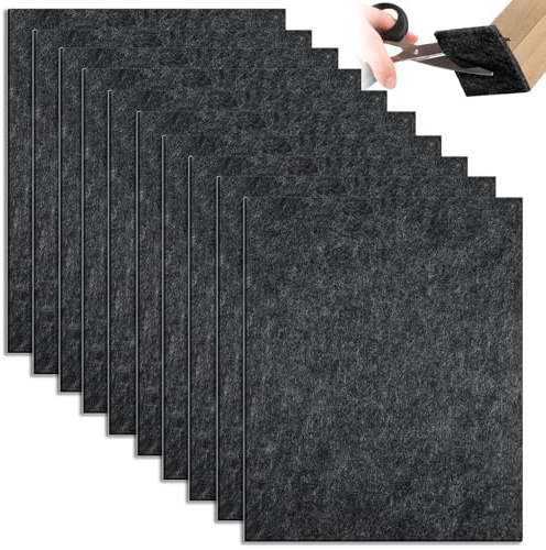 Scettar 10er Set Filzgleiter Selbstklebend 160×200×5mm Filzplatten 5mm aus Filzmatte Selbstklebend DIY Zuschneidbare Filzunterlage für Stühle Möbel Parkett Geräuschdämpfende Filzgleiter Stühle Böden