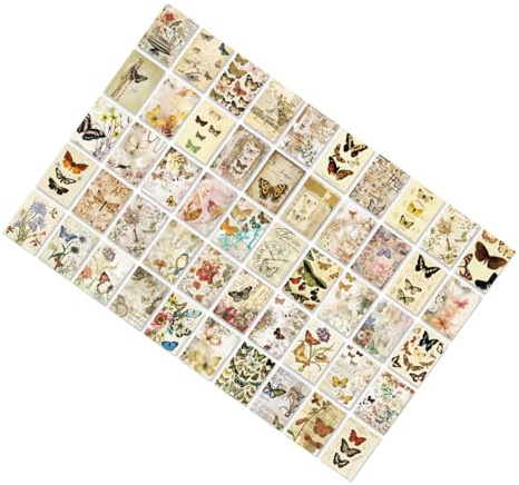 Jiawu Estetiskt Vintage Scrapbook-Papper 100 Ark Estetiskt Journalföring Bakgrundspapper Multipurpose Papper för DIY Planner Journal Fotoalbum Kraftpapper Material (Typ 2)