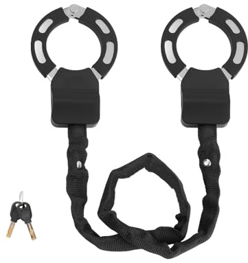 Candado Patinete Electrico, Candado Bicicleta de Doble Anillo con Llave y Funda Protectora, de Alta Seguridad, para Patinetes, Bicicletas, Bicicletas Eléctricas y Cochecitos