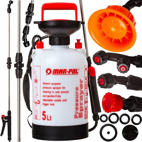 Pulvérisateur manuel de 5 litres | Lancia 58 cm | Pression de fonctionnement 2 bar | 4 buses interchangeables