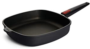 Woll Nowo Titanium Viereckpfanne, 28x28 cm, 6.5 cm hoch, mit abnehmbarem Stiel - nicht induktionsgeeignet, Antihaft-Versiegelung