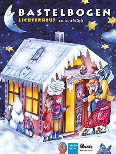 ATELIER COLOR Lichterhaus Hänsel und Gretel Bastelset Weihnachten für Kinder ab 6+ Hexenhaus zum Ausschneiden und Leuchten aus Papier Märchen: ... für Kinder ab 7+ (Märchen: Bastelbogen)