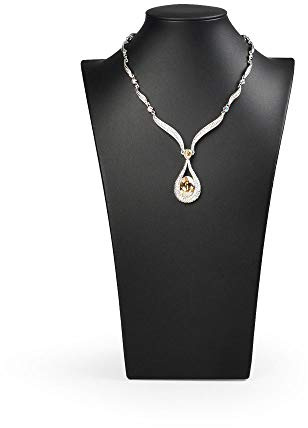 Oirlv Leather Necklace Display Stand Black Jewelry Mannequin H13.2inch