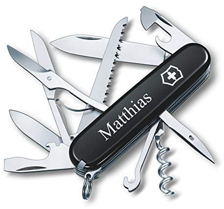 Victorinox Multitool Huntsman 1.3713 - 15 Funktionen, Schwarz, Edelstahl, ABS / Cellidor Griff, Geschenk fr Mnner und Frauen