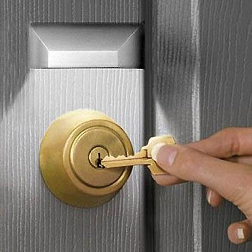 shsyue Door Keyhole Light Lamp Infrared Auto Sensor Motion Detector Keyhole 4 LED Light lamp Stick-on Anywhere Tap Lights Battery Operated-Silver