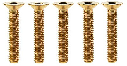 Yaruijia Titanschraube DIN7991 M6x10 12 15 20 25 30 35 40 45 mm Senkkopfschrauben Innensechskant, 5 Stück (M6 x 40 mm, Gold)