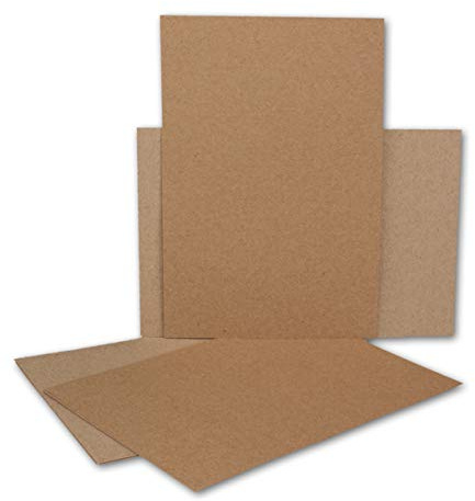 100 Kraftpapier-Bogen in Braun - DIN A6 Format - 140 g/m² - 10,3 x 14,8 cm - Recycling-Papier im Postkarten Format zum Selbstgestalten & Basteln