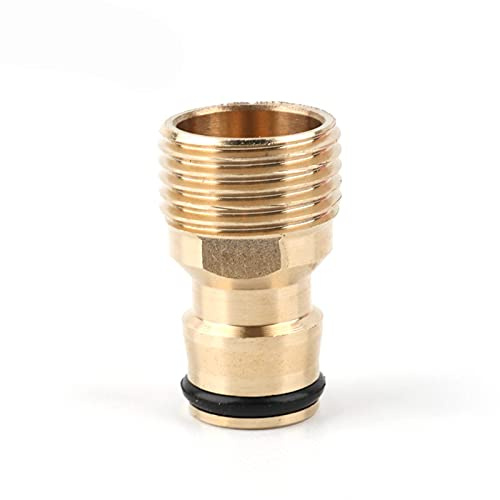 Vogueing Tool Adaptador de grifo de cocina de metal, adaptador de manguera de jardín accesorios de conector de grifo dorado y plateado macho hembra 3 4'' 1 2'' para manguera tubo de cobre (1 unidad),