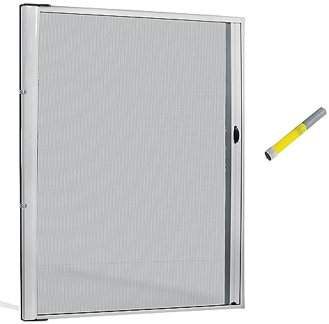 Zanzariera Porta Finestra a Rullo Scorrevole e Riducibile In Alluminio - 160x250 con Frizone- Fai Da Te (Marrone, 160x250)