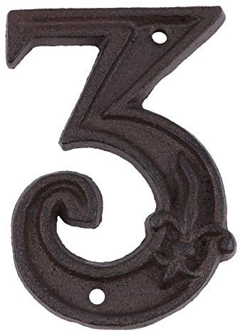 NUOBESTY Vintage Cast Iron Door Number House Sign Diy Mailbox Address Plaques Chrome Stick Numbers for Home