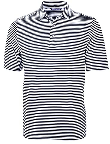 Cutter & Buck Short Sleeve Virtue Eco Pique Stripe Recycled Polo Shirt Polo Homme (Lot de 1)